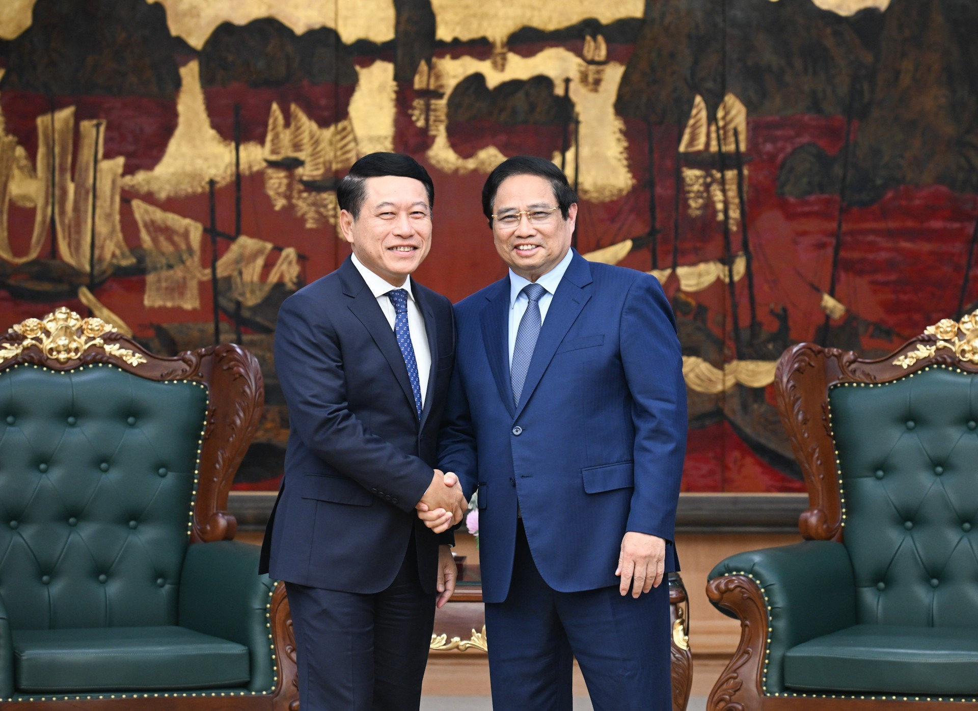 [Foto] Premier vietnamita recibe al jefe de Comisión de Reforma de Empresas del Comité Central del PPRL