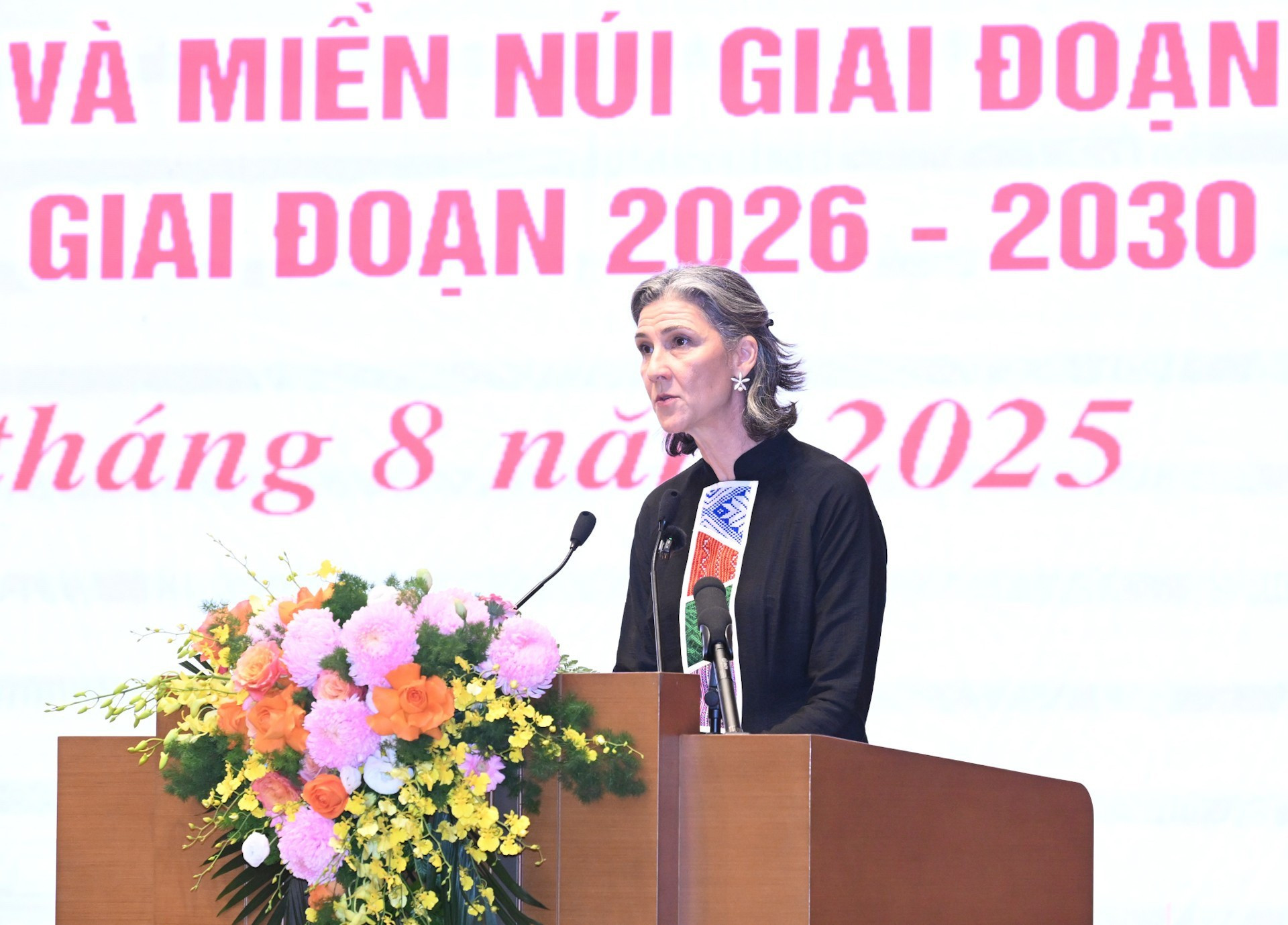 La representante permanente del Programa de las Naciones Unidas para el Desarrollo en Vietnam, Ramla Khalidi, en el evento. La representante permanente del Programa de las Naciones Unidas para el Desarrollo en Vietnam, Ramla Khalidi, en el evento.