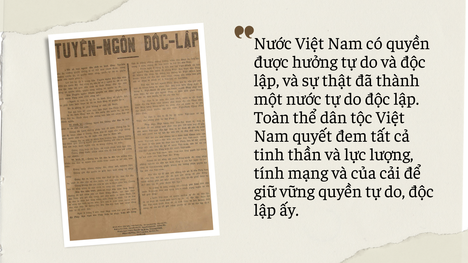 29 de agosto de 1945, el Presidente Ho Chi Minh mantiene un intercambio con A. Patti sobre el borrador de la “Declaración de Independencia”