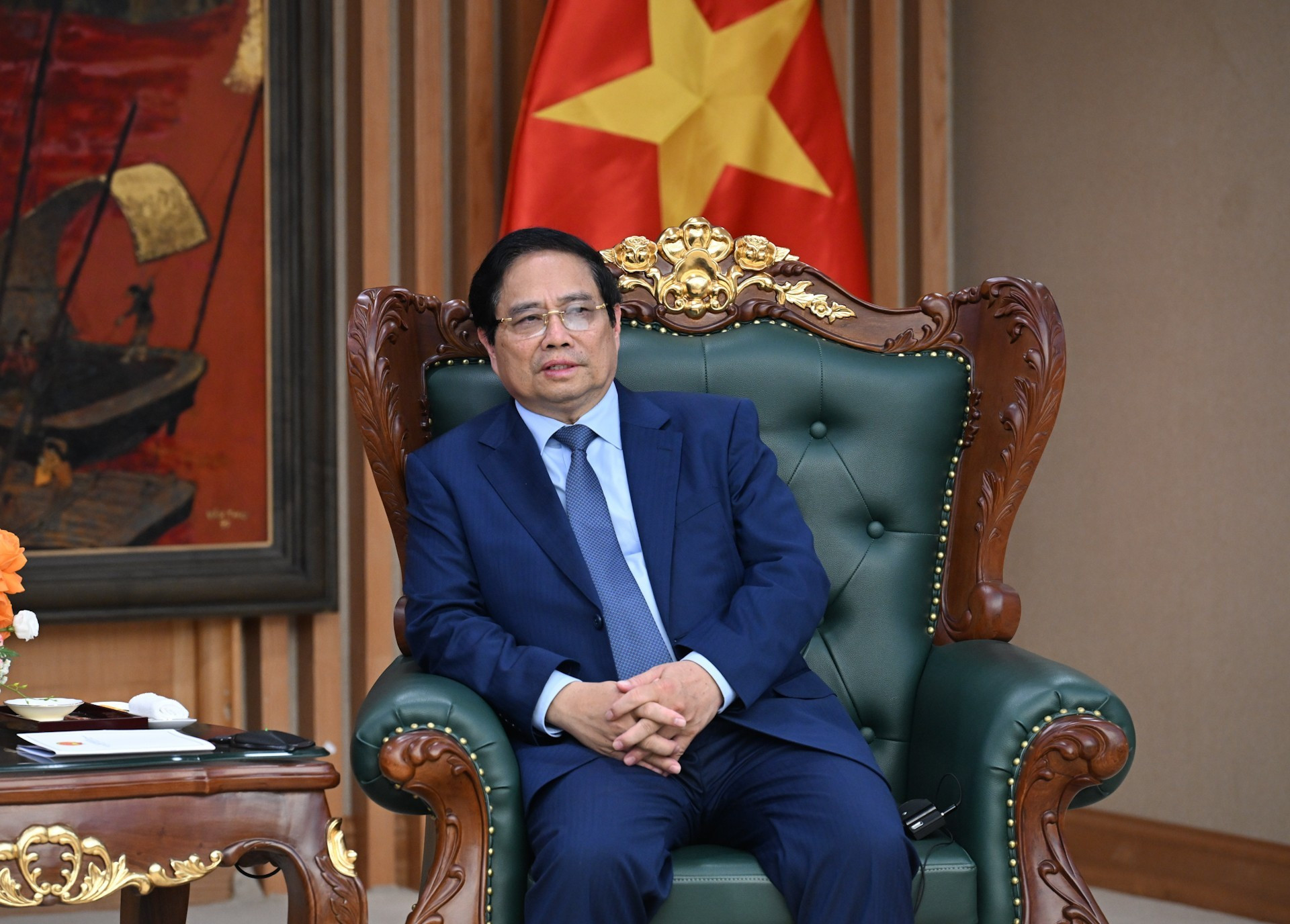 El dirigente vietnamita habla en la reunión. El dirigente vietnamita habla en la reunión.