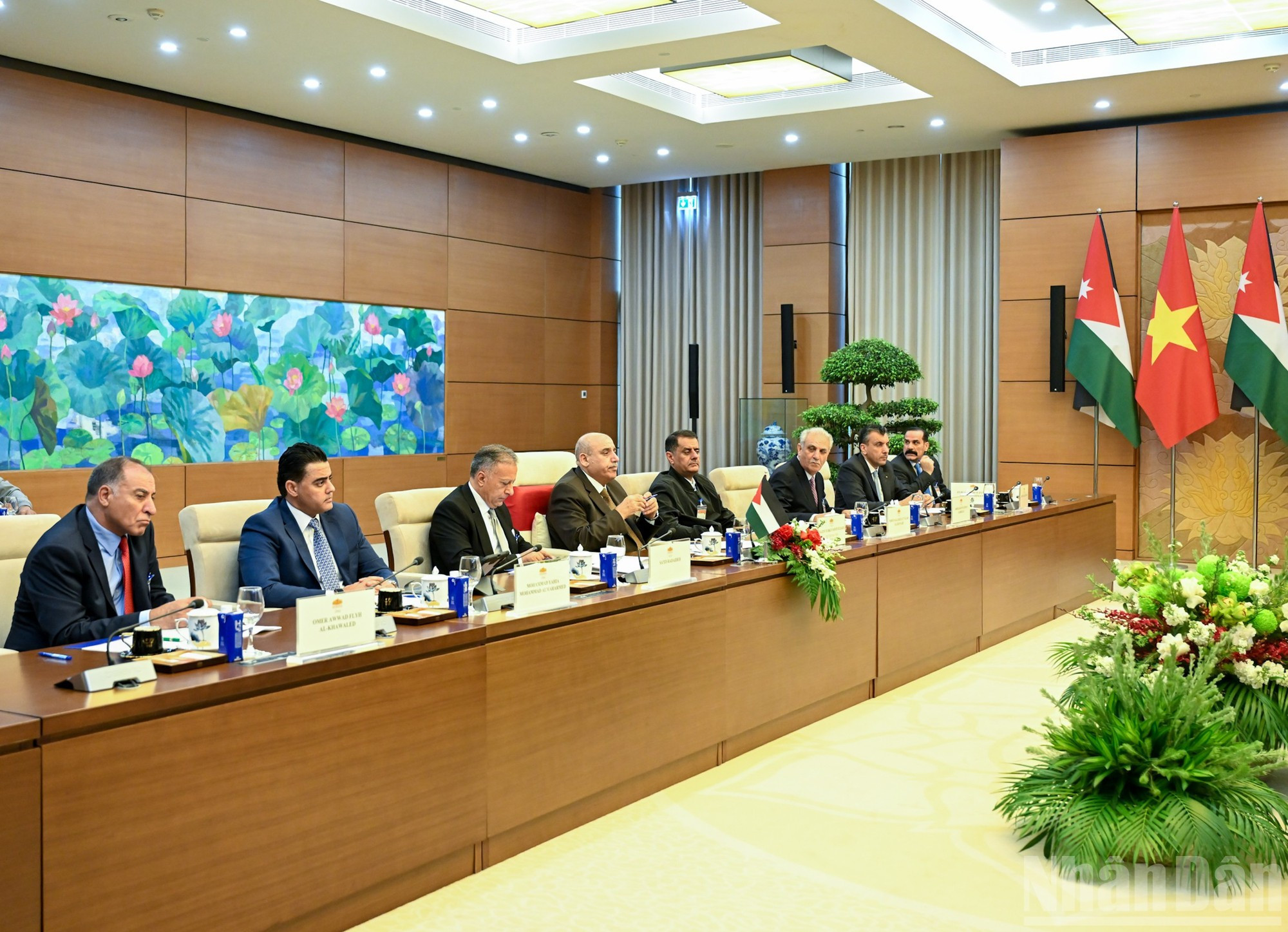 La delegación jordana en el encuentro.