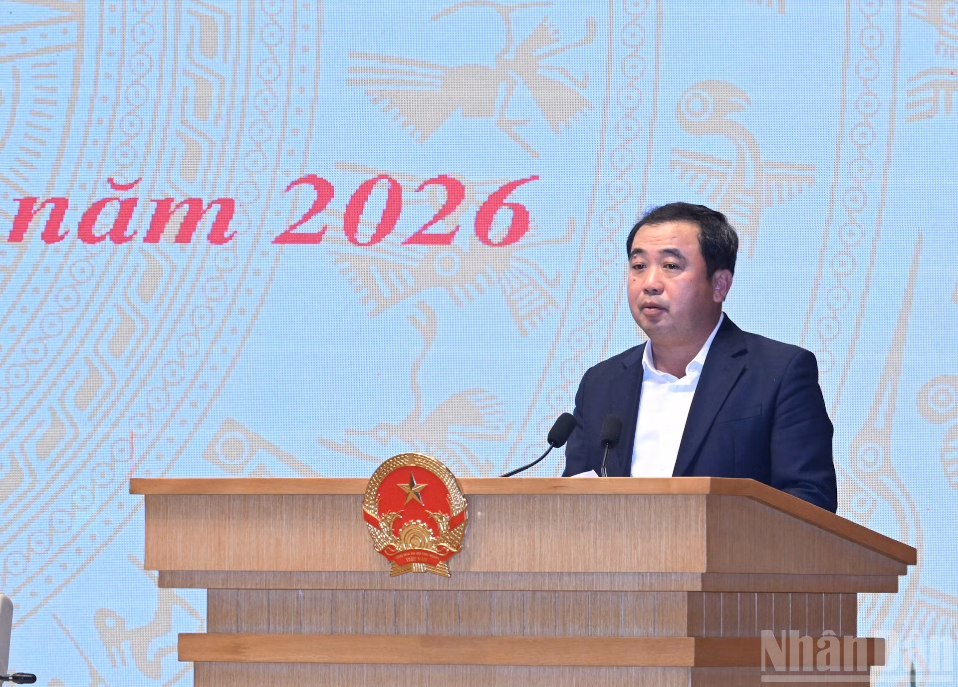 El ministro de Agricultura y Medio Ambiente, Tran Duc Thang, interviene en la cita.