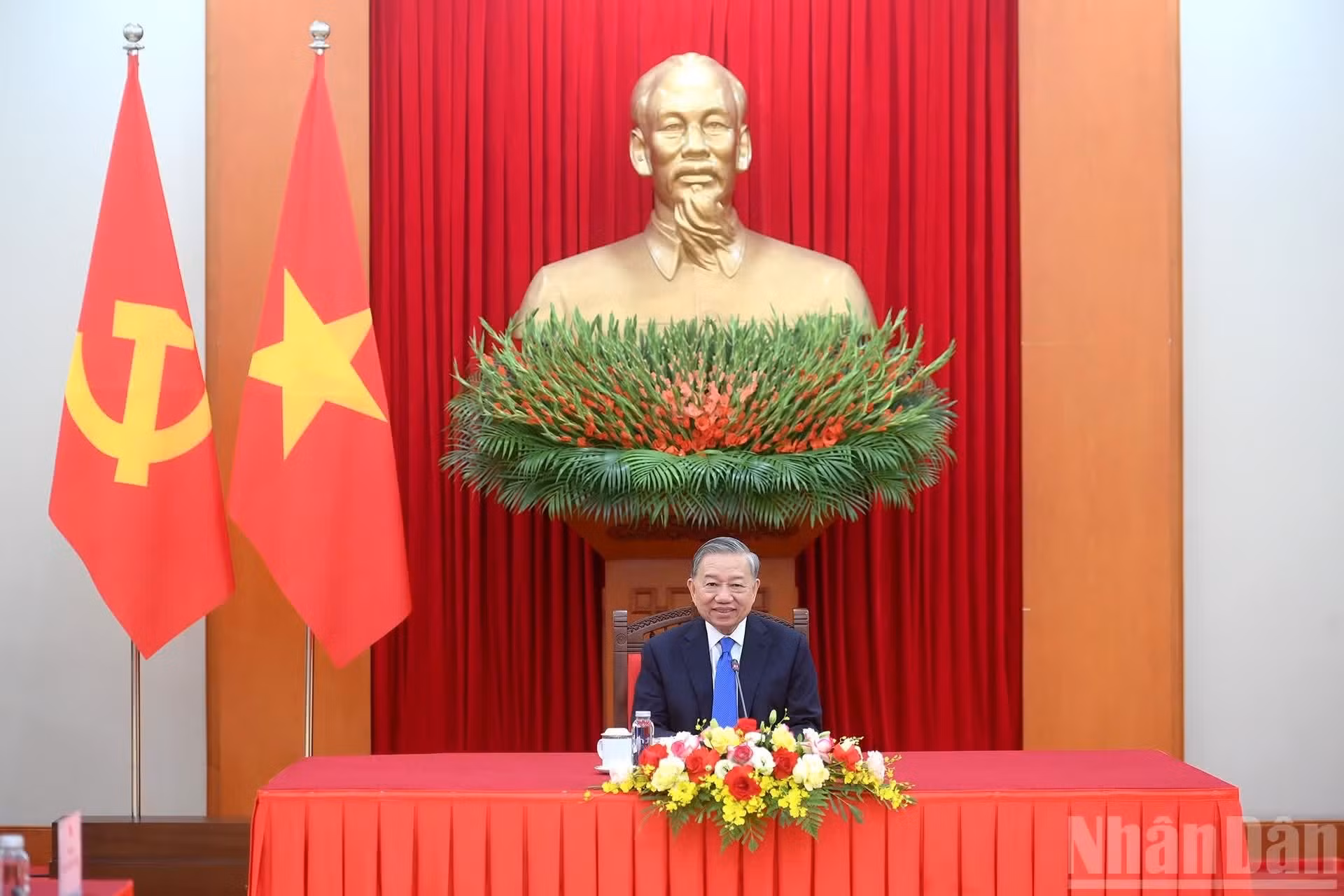 El secretario general del Partido Comunista de Vietnam y presidente del país, To Lam, en el evento.