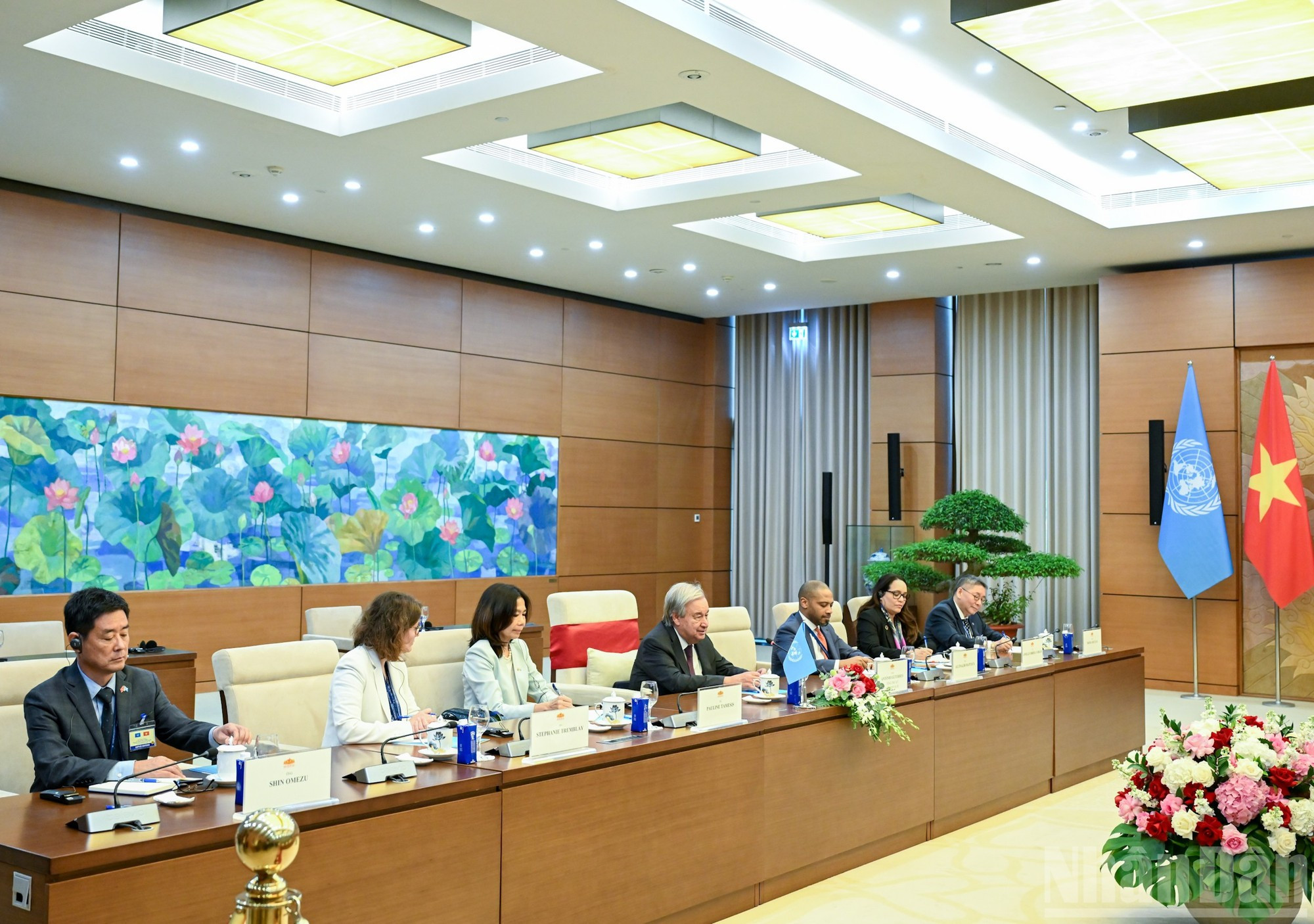 La delegación de la ONU.