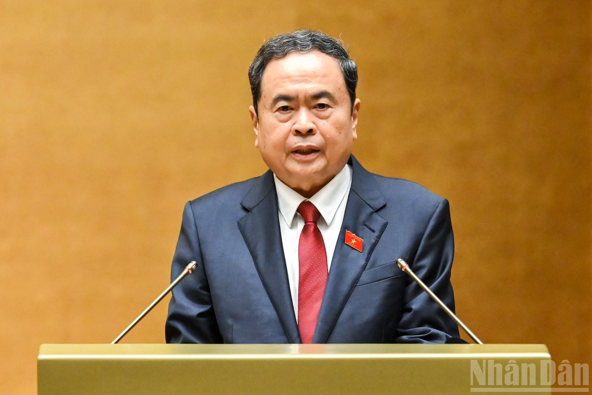 El líder legislativo en el evento.