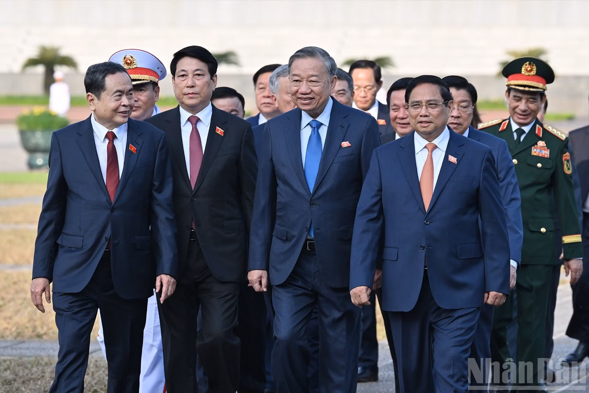 Los dirigentes en el evento.