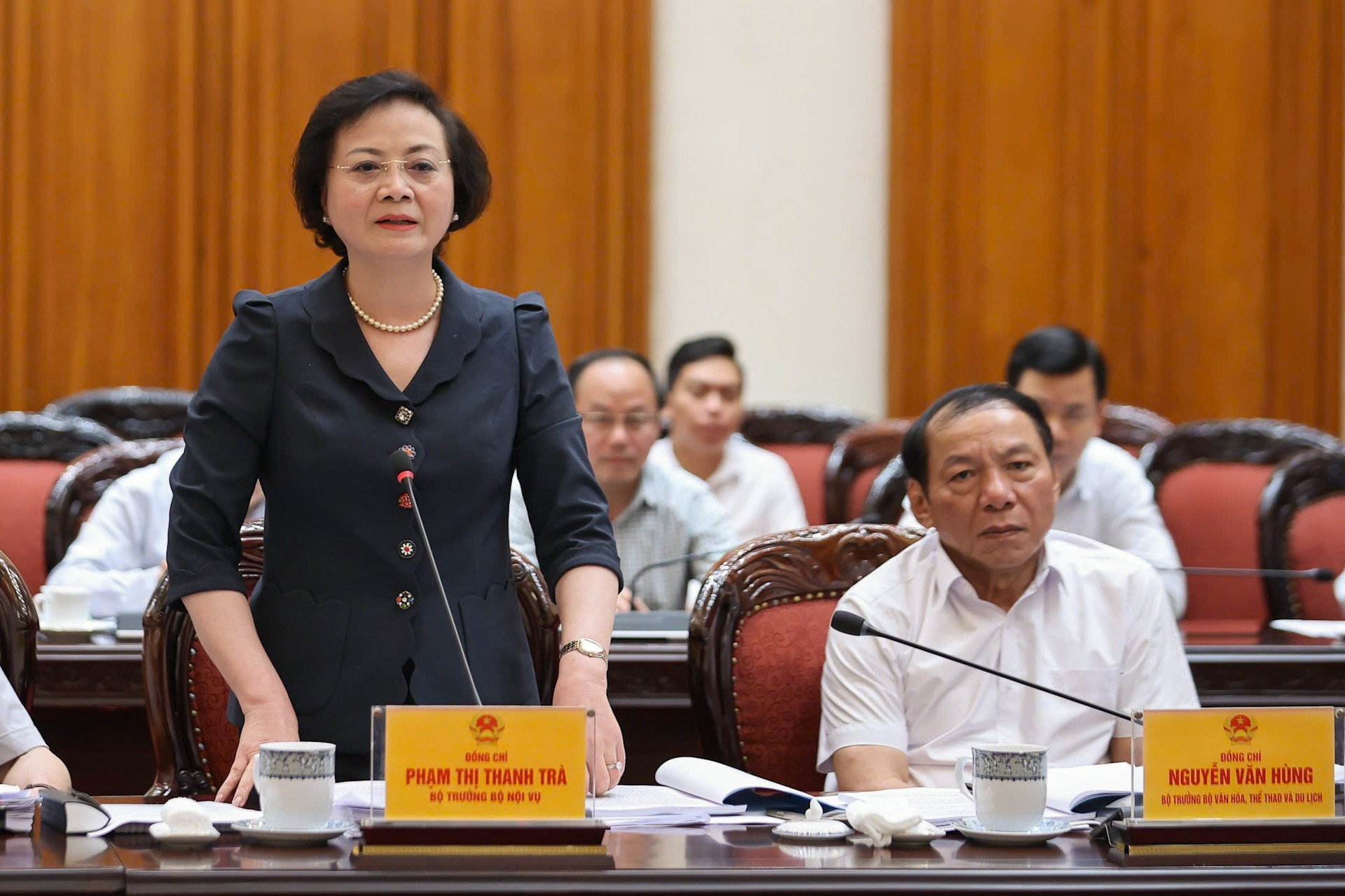 La ministra de Interior, Pham Thi Thanh Tra, interviene en la cita. La ministra de Interior, Pham Thi Thanh Tra, interviene en la cita.