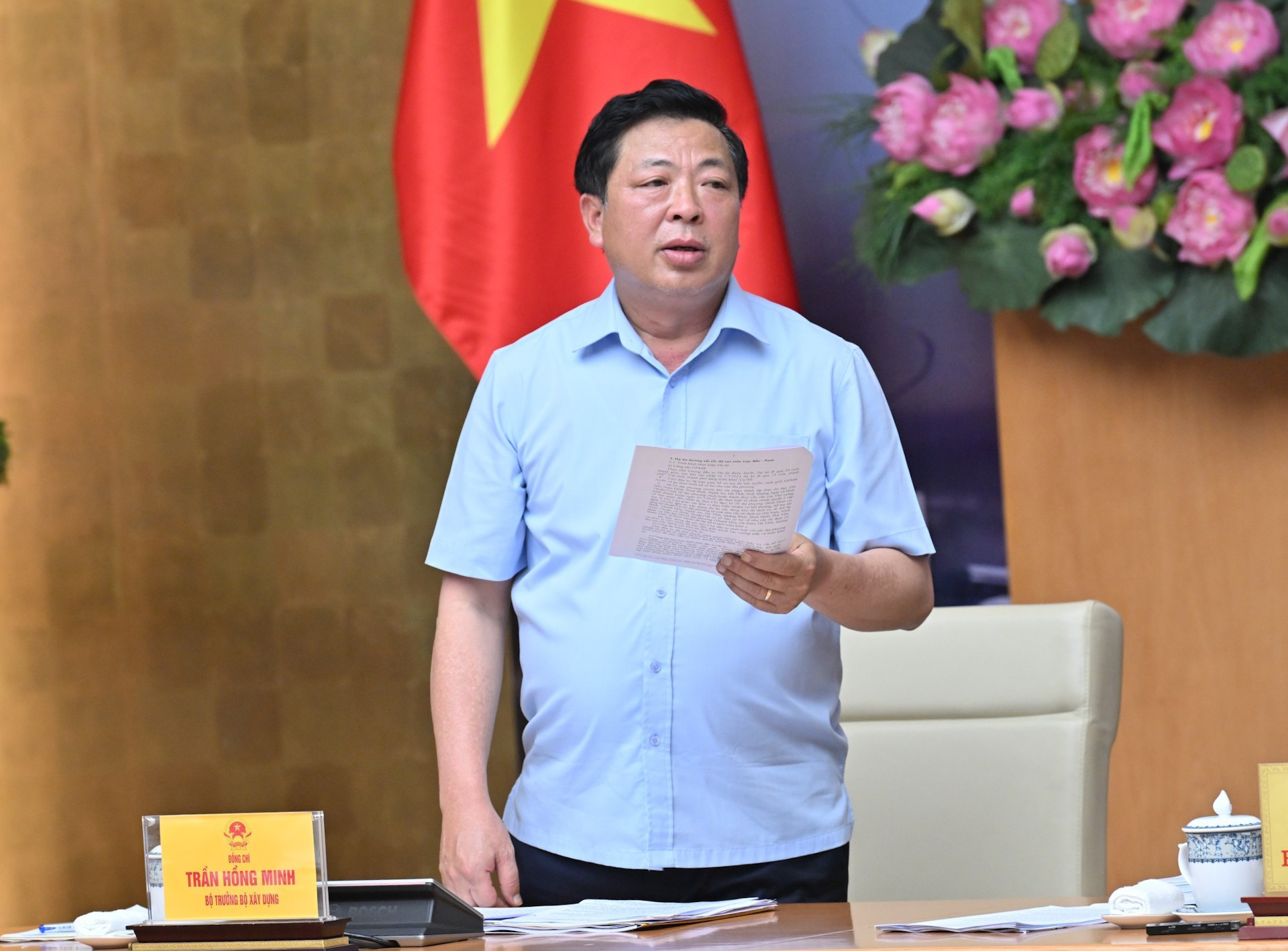 El ministro de Construcción, Tran Hong Minh, en el evento.