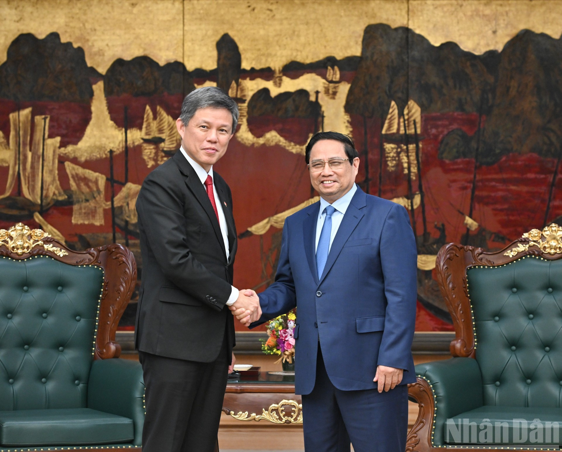 [Foto] Premier vietnamita recibe a delegación de alto rango del Partido de Acción Popular de Singapur 