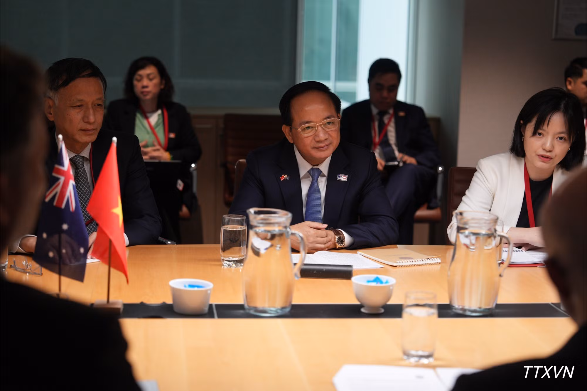 El dirigente vietnamita en la reunión.