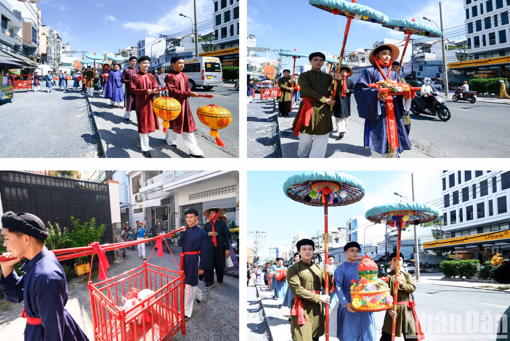 El desfile nupcial por las calles de la moderna ciudad atrae a numerosos residentes y visitantes.