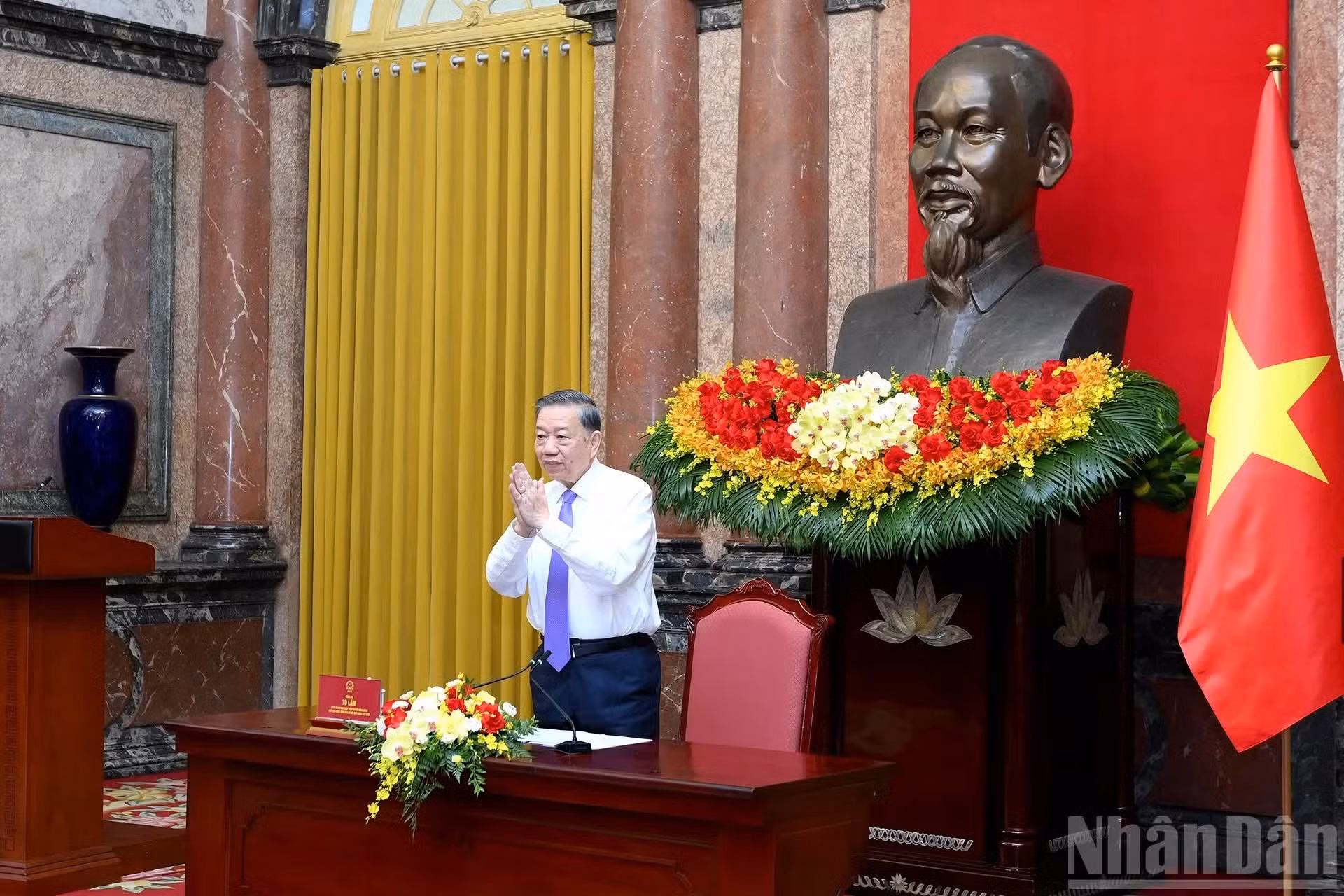 El secretario general del Partido Comunista y presidente de Vietnam, To Lam, en el evento.