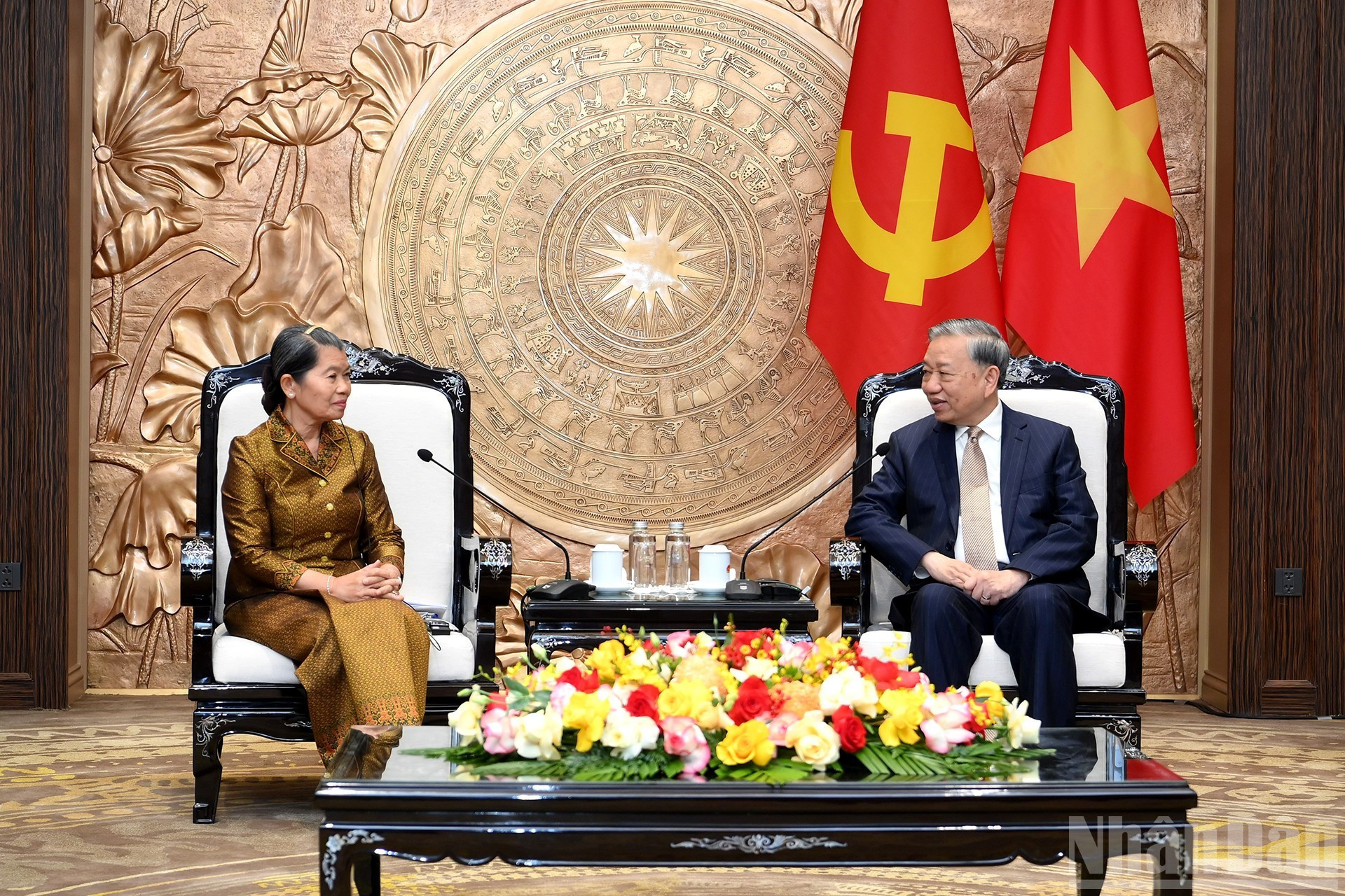 Ambos dirigentes en el evento.