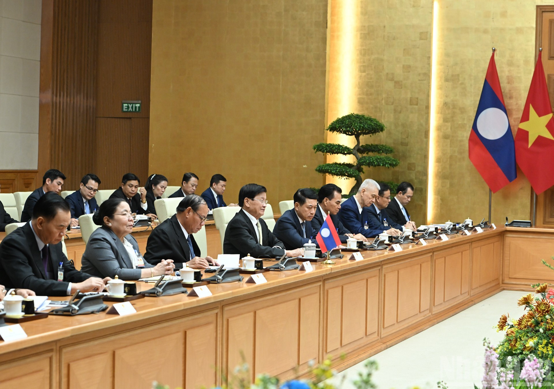 La delegación de Laos en la cita.