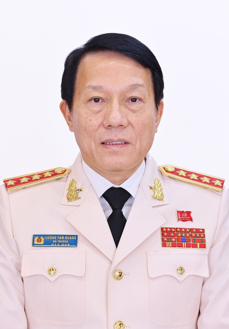 LUONG TAM QUANG, miembro del Buró Político, miembro de la Junta Permanente del Comité del Partido del Gobierno, secretario de la Comisión Central de Seguridad Públical, general y ministro de Seguridad Pública