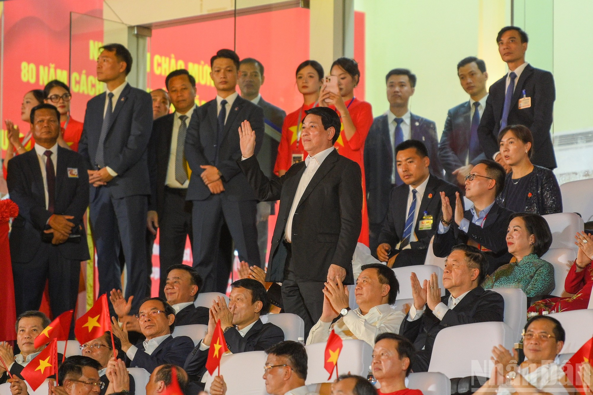 El presidente del Estado, Lương Cuong, en el acto. El presidente del Estado, Lương Cuong, en el acto.