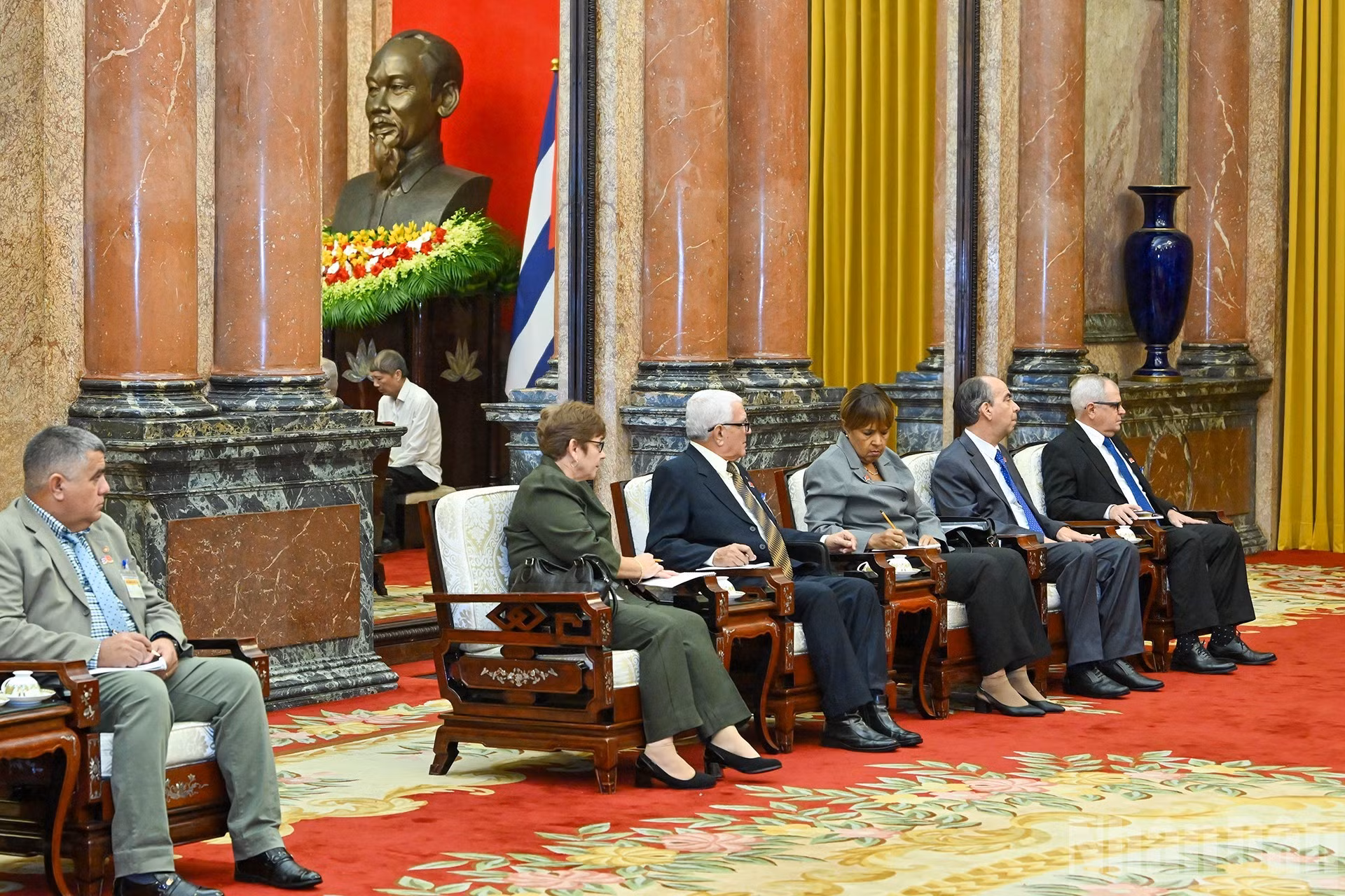 Los miembros de la delegación cubana.