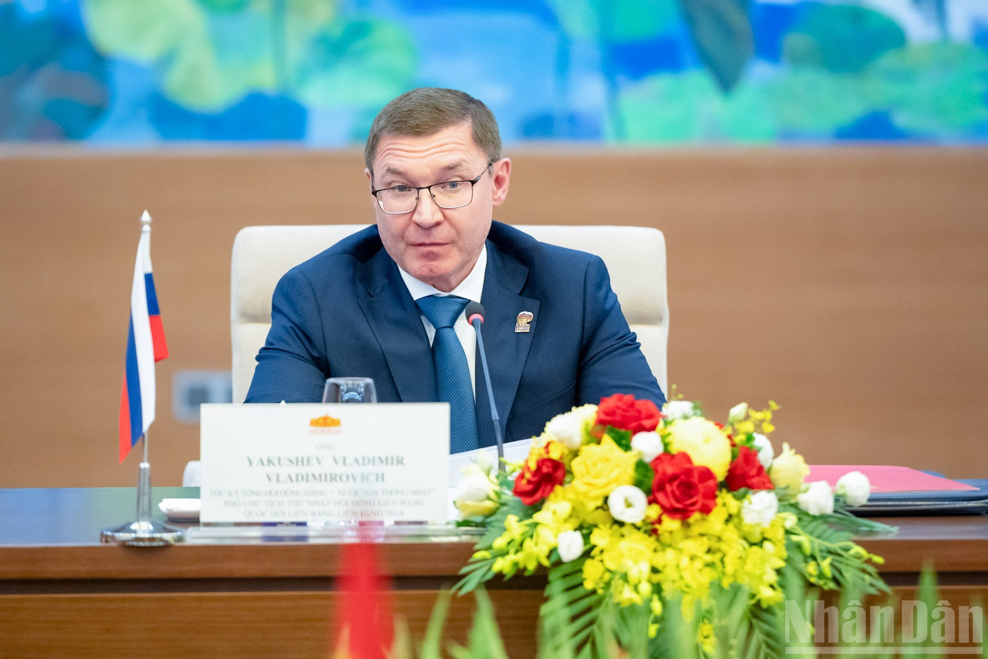 El dirigente ruso interviene en el encuentro.