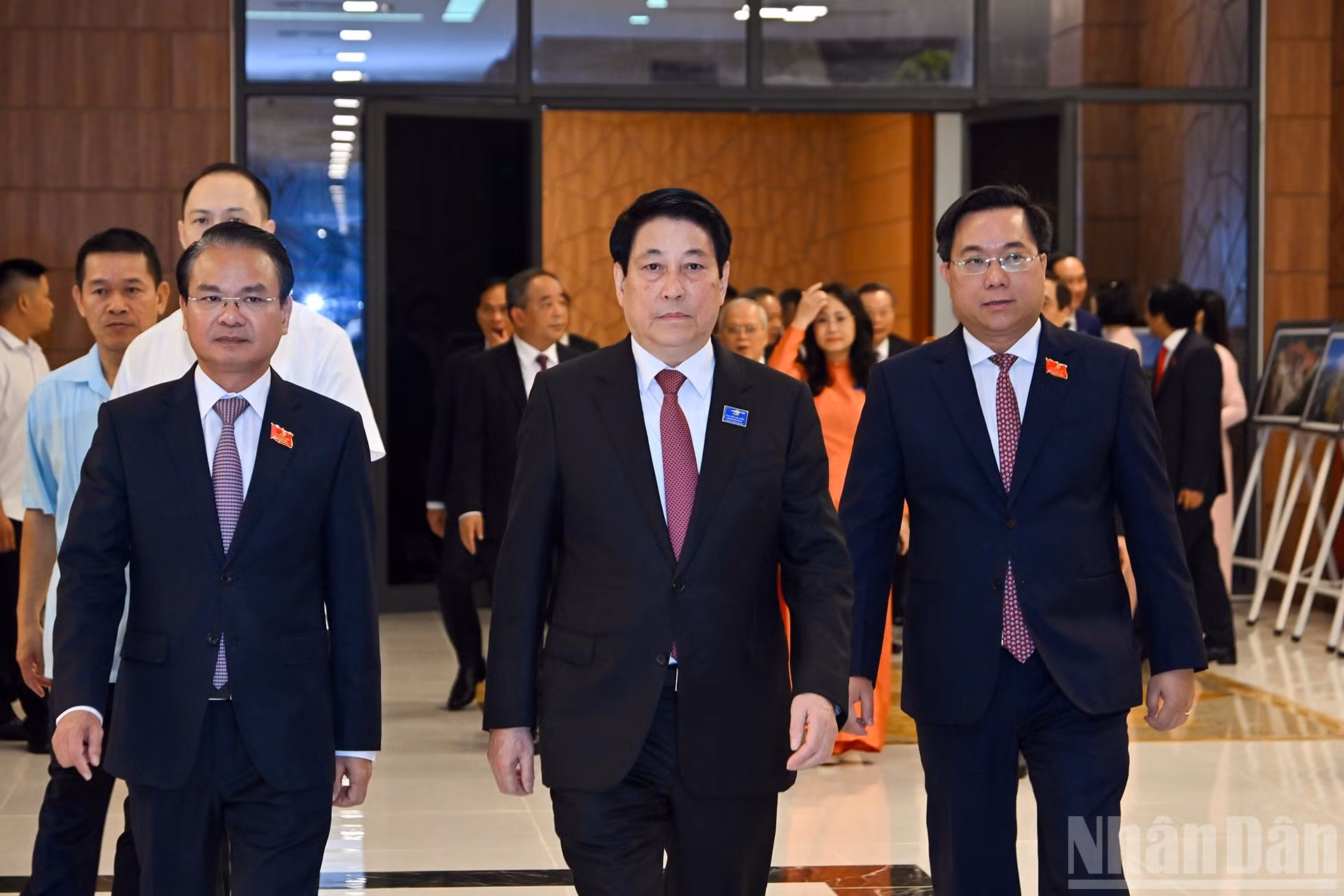 El presidente vietnamita, Luong Cuong, llega a la ceremonia.