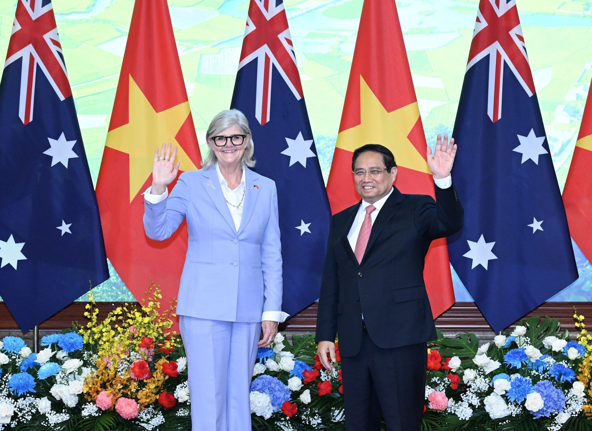 Ambos dirigentes en el evento.