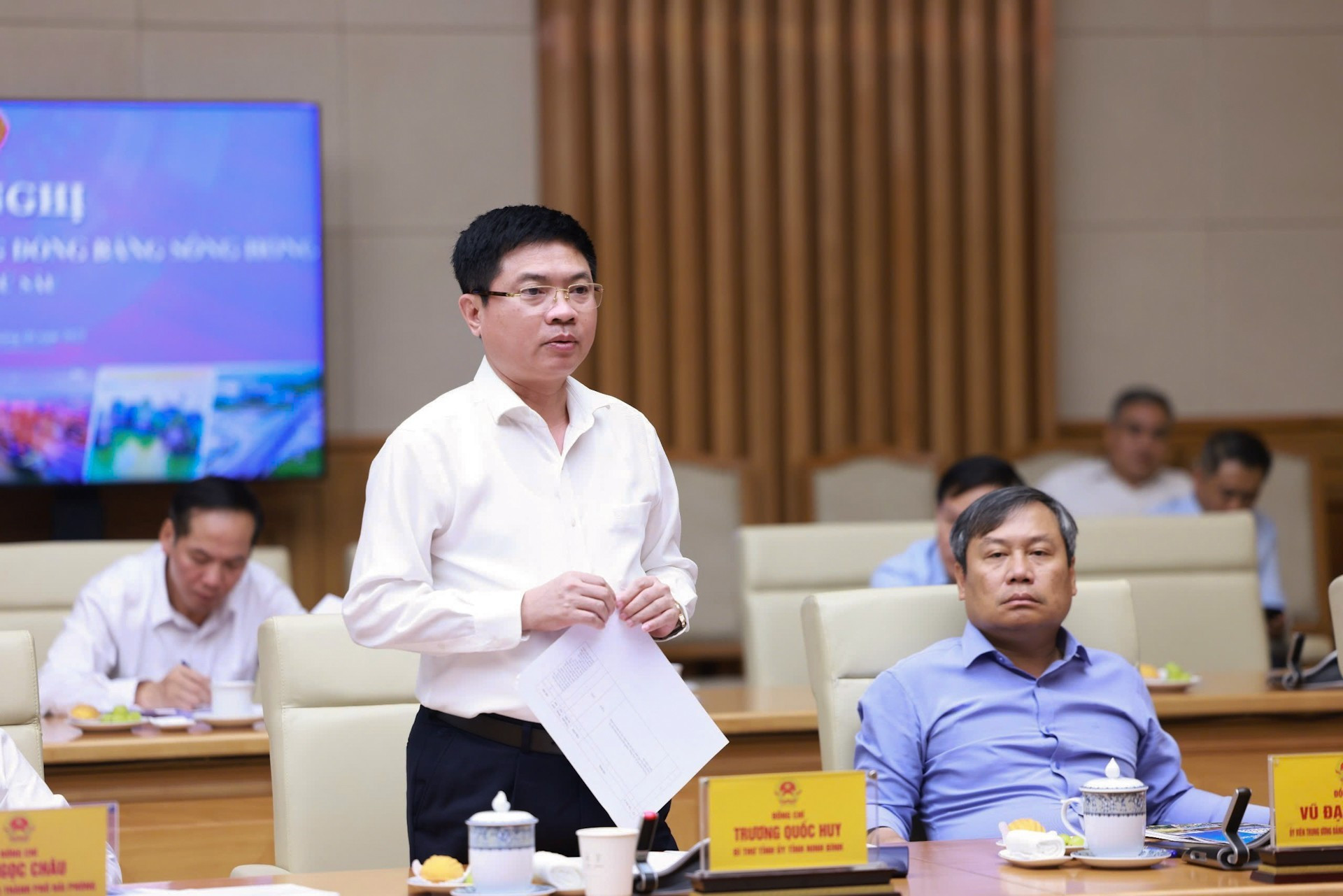 El secretario del Partido de la provincia de Ninh Binh, Truong Quoc Huy, en el evento.