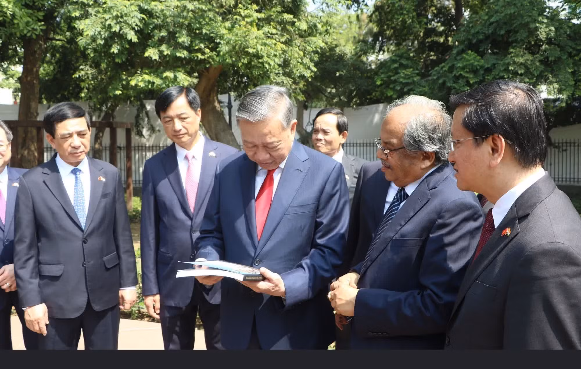 El dirigente vietnamita en el evento.