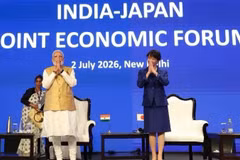 El primer ministro de la India, Narendra Modi, y su homóloga japonesa, Sanae Takaichi. (Fuente: Oficina del Primer Ministro de la India).