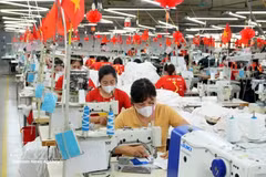 Línea de producción de prendas de vestir para exportación en Bac Ninh. (Foto: VNA)