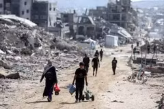 Palestinos en la Franja de Gaza. (Foto: Xinhua/VNA)