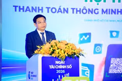 El viceprimer ministro vietnamita Nguyen Van Thang habla en el seminario titulado “Pagos inteligentes impulsan las finanzas digitales”. (Foto: Comité organizador del evento)