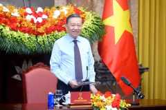 El secretario general del Partido Comunista y presidente de Vietnam, To Lam, interviene en la reunión. (Foto: Nhan Dan)