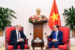 El ministro de Relaciones Exteriores de Vietnam, Le Hoai Trung, recibe al secretario de Estado del Ministerio de Asuntos Exteriores de Suecia, Dag Hartelius. (Foto: Ministerio de Relaciones Exteriores de Vietnam)