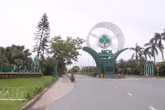 Nam Cau Kien, un modelo económico privado típico de la ciudad de Hai Phong, fue seleccionado por la Organización de las Naciones Unidas para el Desarrollo Industrial como uno de los 37 parques industriales participantes en el Programa Global de Parques Eco-Industriales. (Foto: VNA)