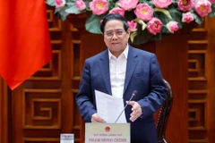 El primer ministro de Vietnam, Pham Minh Chinh, interviene en la sesión. (Foto: VGP)
