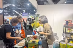 Visitantes en el pabellón vietnamita. (Foto: VNA)