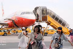 Un avión en el Aeropuerto Internacional Cat Bi, en la ciudad de Hai Phong (Foto: VNA)