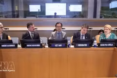 El embajador Do Hung Viet, representante permanente de Vietnam ante la ONU, preside el seminario (Fuente: VNA)