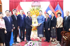 Los líderes de Da Nang felicitan al Consulado General de Laos con motivo del Año Nuevo Bunpimay.