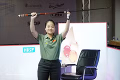 El gran destaque de esta edición fue la brillante actuación de Nguyen Duc Yen Sinh en la categoría femenina de carambola a tres bandas. (Foto: VNA)