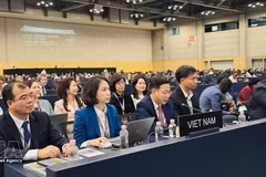 El viceministro de Relaciones Exteriores y presidente del Comité Nacional de Vietnam para la Unesco, Ngo Le Van, habla en el evento. (Foto: VNA)