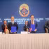 Representantes de Vietnam, Camboya y Laos firman un comunicado conjunto. (Foto: VNA)