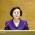La secretaria del Comité Central del Partido Comunista de Vietnam y viceprimera ministra del país, Pham Thi Thanh Tra, interviene en la cita. (Foto: VNA)