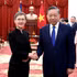 El secretario general del PCV y presidente de Vietnam, To Lam, y la primera ministra del Principado de Liechtenstein, Brigitte Haas. (Foto: Dang Khoa)