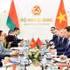En la reunión entre el ministro de Relaciones Exteriores de Vietnam, Le Hoai Trung, y su homólogo de Belarús, Maxim Ryzhenkov. (Foto: VNA)