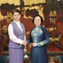 La viceprimera ministra vietnamita Pham Thi Thanh Tra (derecha) recibe a Aida Balayeva, viceprimera ministra y titular de Cultura e Información de Kazajistán. (Foto: VGP)