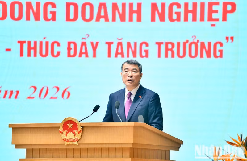El primer ministro de Vietnam, Le Minh Hung, en su intervención. (Foto: Thanh Giang)
