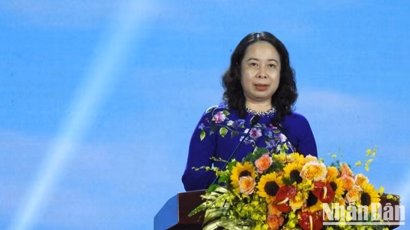 La vicepresidenta de Vietnam, Vo Thi Anh Xuan, interviene en la inauguración del festival. (Foto: Nhan Dan)