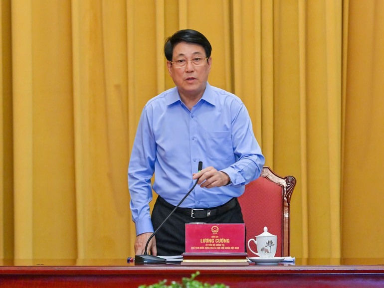 El presidente de Vietnam, Luong Cuong, interviene en la cita (Foto: Nhan Dan)
