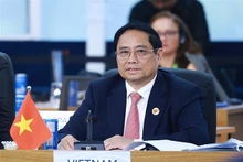 El primer ministro de Vietnam, Pham Minh Chinh, presenta un discurso durante un debate sobre desarrollo sostenible y transición energética en el marco de la Cumbre del G20 en Rio de Janeiro, Brasil (Foto: VNA)