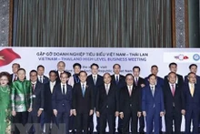El presidente Nguyen Xuan Phuc se reúne con representantes de empresas más destacadas de Vietnam y Tailandia. (Fotografía: VNA)